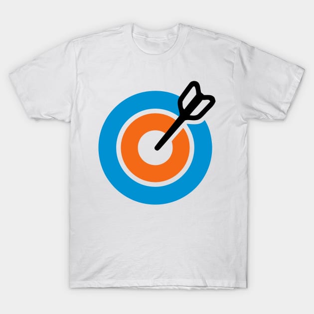 Direct Hit Arrow Bullseye Archery Dart Board Emoticon T-Shirt by AnotherOne